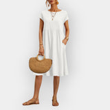 Vestido Midi com Linhas Elegantes