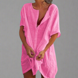 Vestido de verão orgânico em algodão e linho para momentos confortáveis de verão