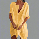 Vestido de verão orgânico em algodão e linho para momentos confortáveis de verão