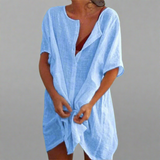 Vestido de verão orgânico em algodão e linho para momentos confortáveis de verão