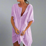 Vestido de verão orgânico em algodão e linho para momentos confortáveis de verão