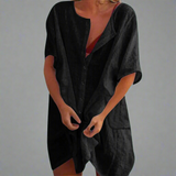 Vestido de verão orgânico em algodão e linho para momentos confortáveis de verão