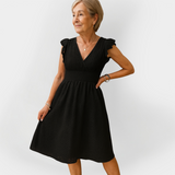 Vestido Impressionante com Cintura Puff