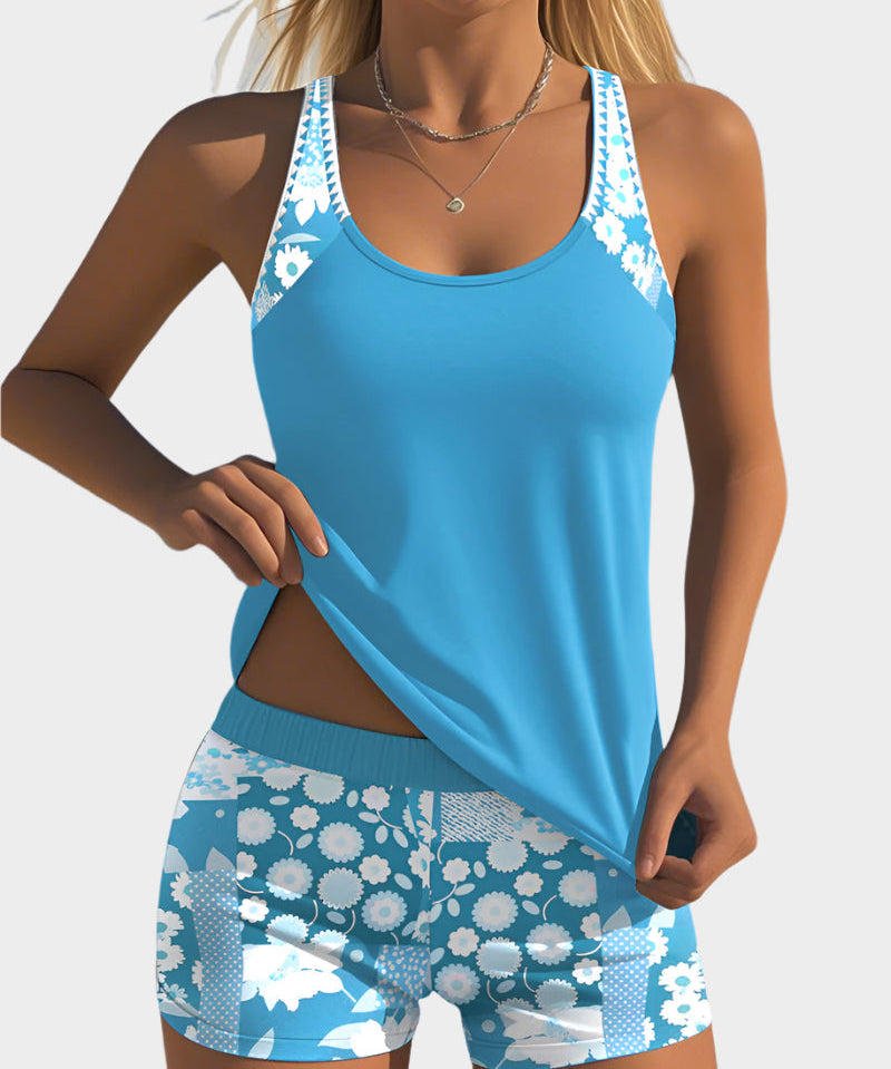 Conjunto de Biquíni em Dois Peças com Padrão Floral