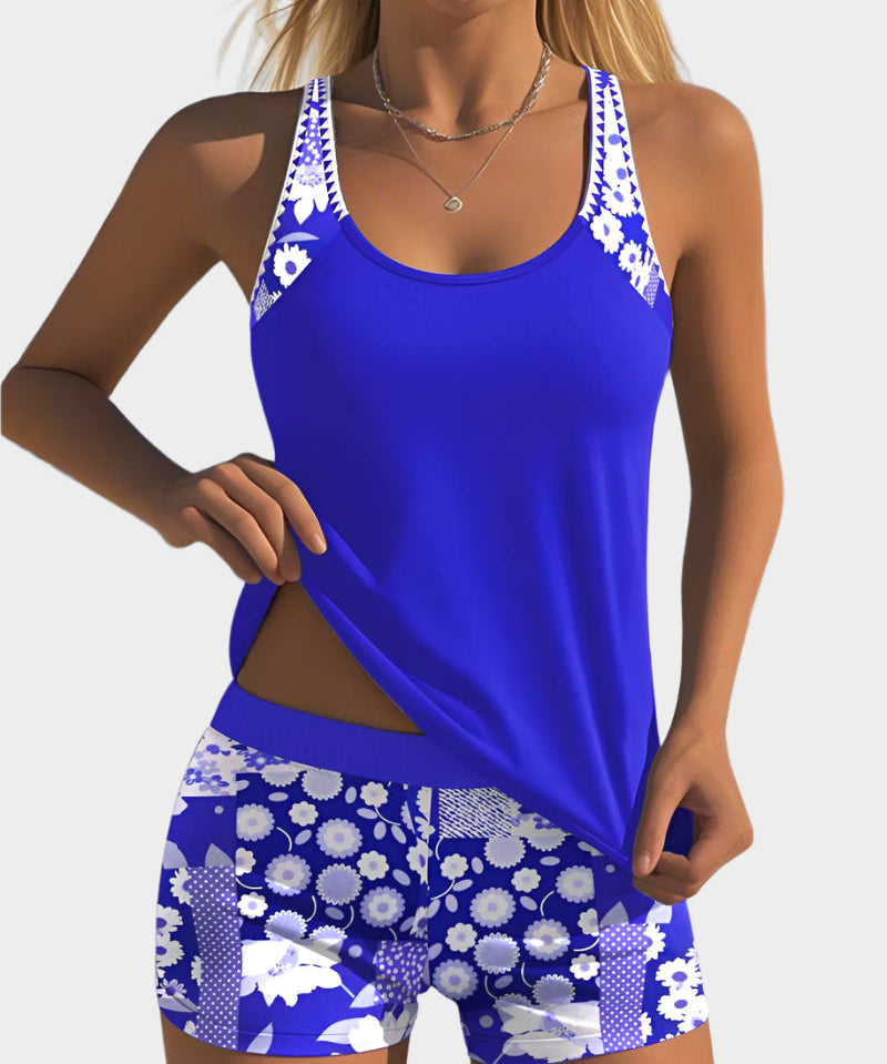 Conjunto de Biquíni em Dois Peças com Padrão Floral