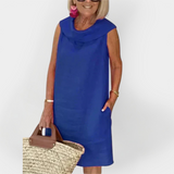 Vestido com Gola Cruzada