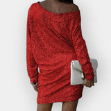 Vestido de Saída à Noite com Lantejoulas