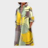 Vestido Artesanal com Padrão Geométrico