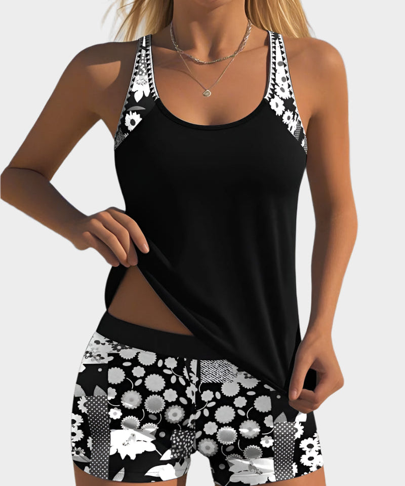 Conjunto de Biquíni em Dois Peças com Padrão Floral