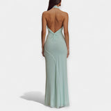 Vestido Maxi com Gola e Laço