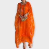 Caftan Maxi com Textura Transparente