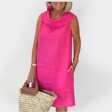 Vestido com Gola Cruzada