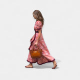 Vestido Romântico com Cinto e Volante de Cetim