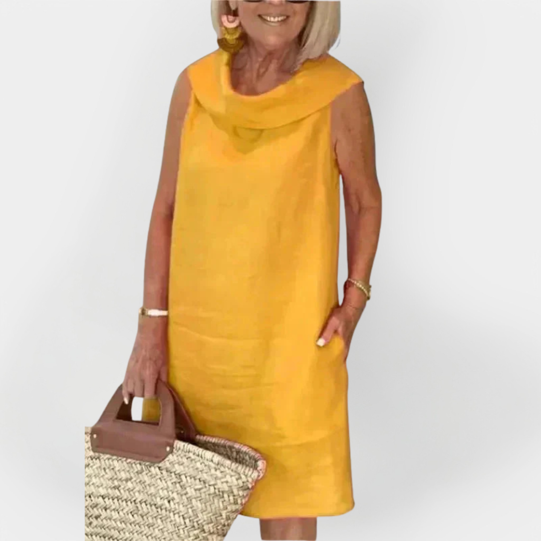 Vestido com Gola Cruzada