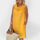 Vestido com Gola Cruzada