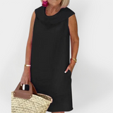 Vestido com Gola Cruzada