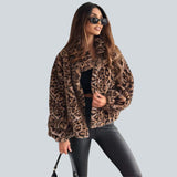 Leocadia - Casaco de Pelo Sintético em Estampa de Leopardo