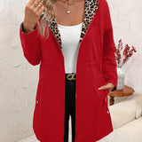 Daisy™ - Casaco Reversível com Capuz e Estampado de Leopardo