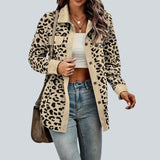 Casaco Casual em Estampa de Leopardo