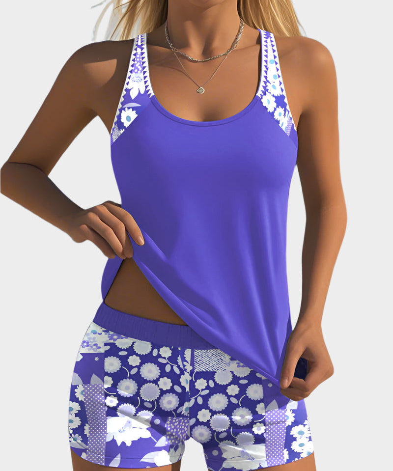 Conjunto de Biquíni em Dois Peças com Padrão Floral