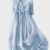 Vestido com Colarinho Elegante