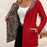 Daisy™ - Casaco Reversível com Capuz e Estampado de Leopardo