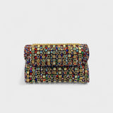 Claudia - Bolsa de ombro com corrente elegante e diamantes coloridos