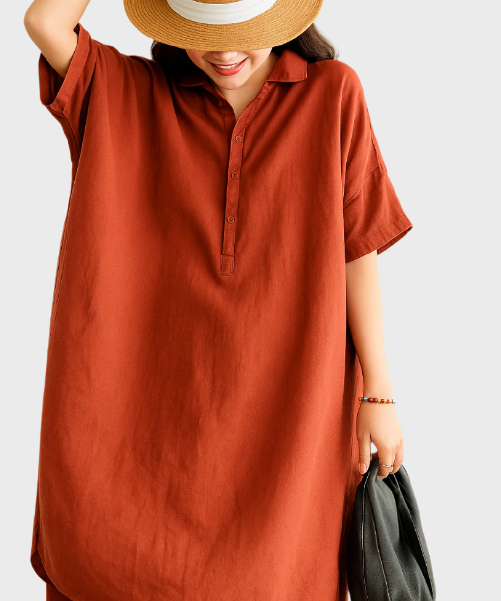 Vestido Camisa de Linho Relaxado