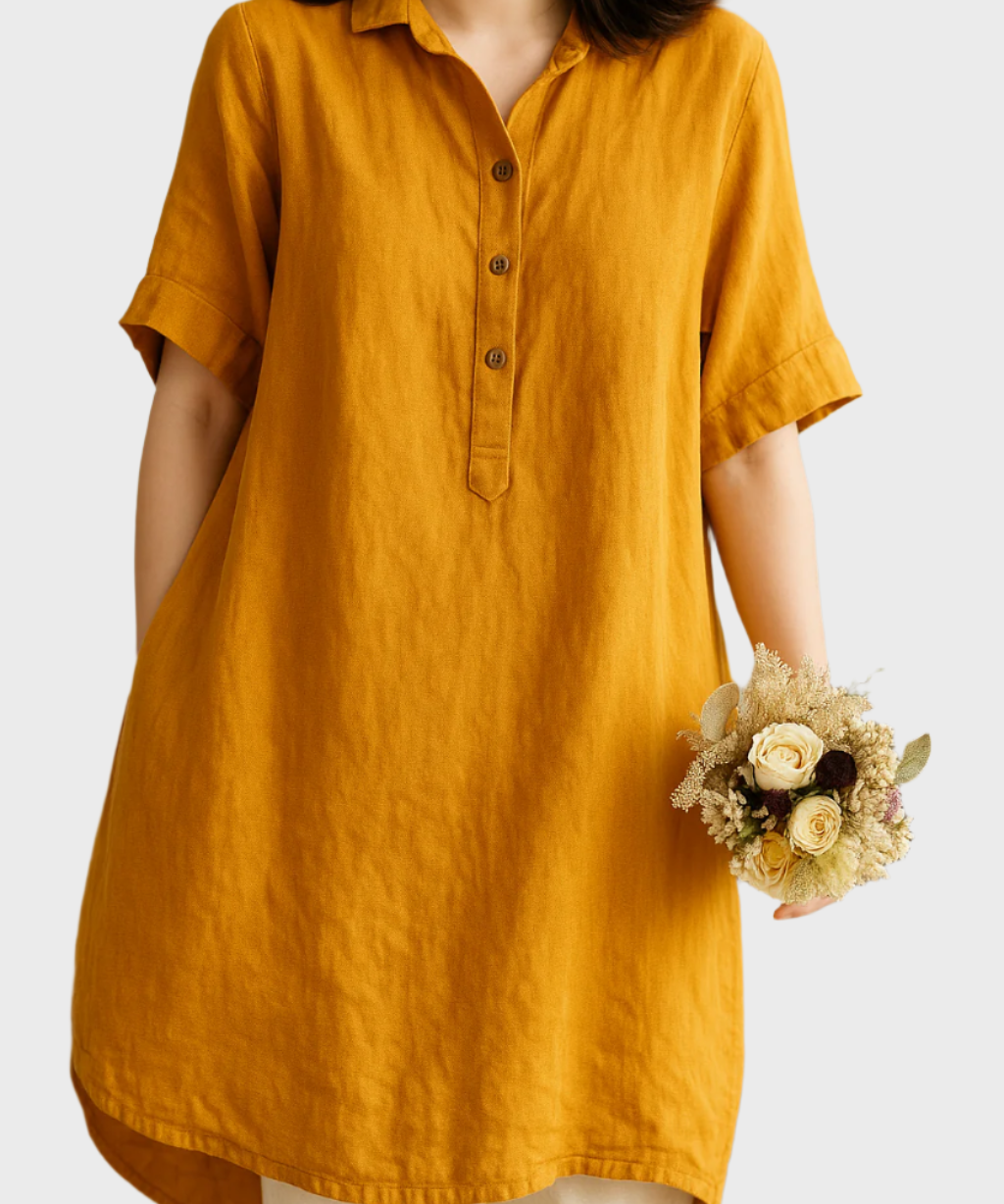 Vestido Camisa de Linho Relaxado