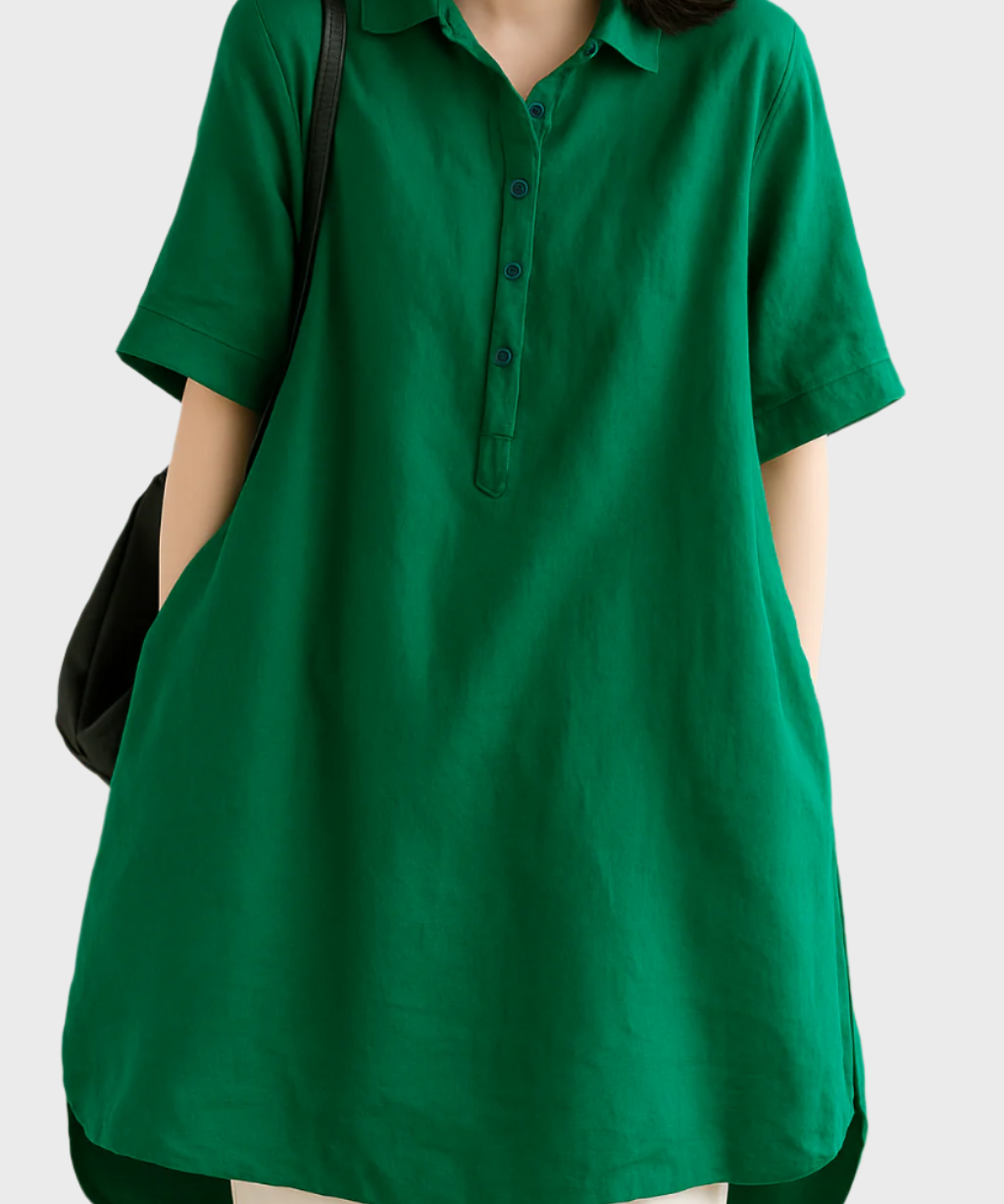 Vestido Camisa de Linho Relaxado
