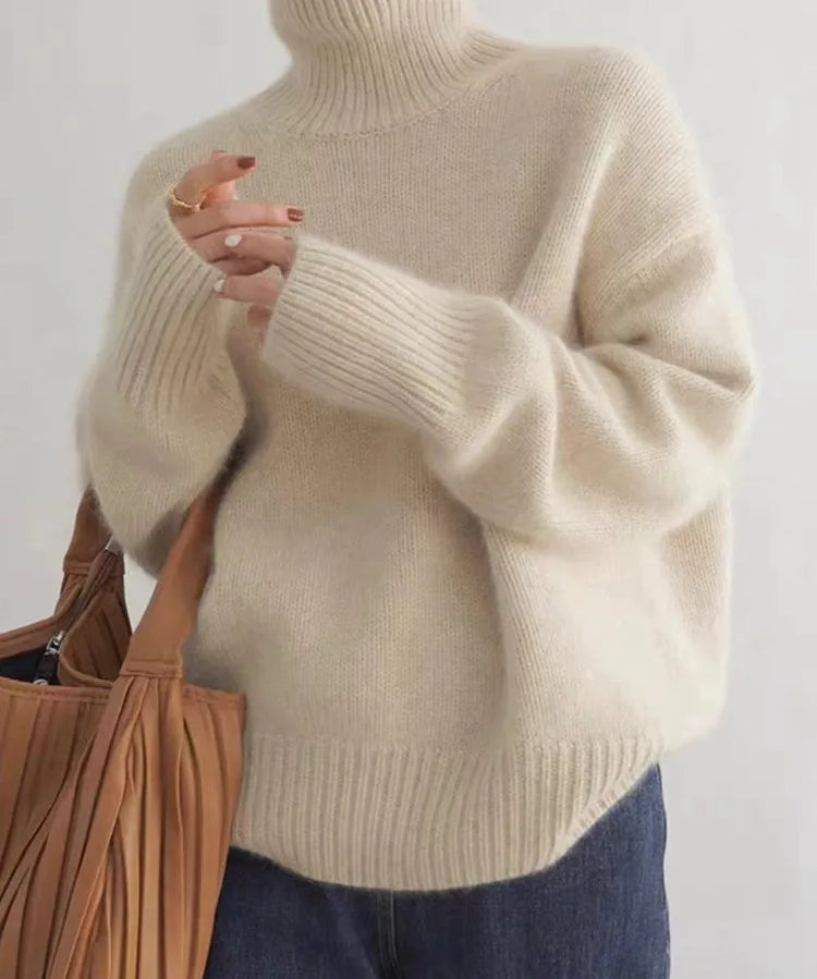 ISABELLA™ - SUÉTER DE CAXEMIRA COM GOLA ALTA