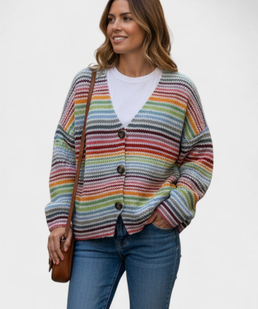 Fran™ | Cardigan vibrante com botões