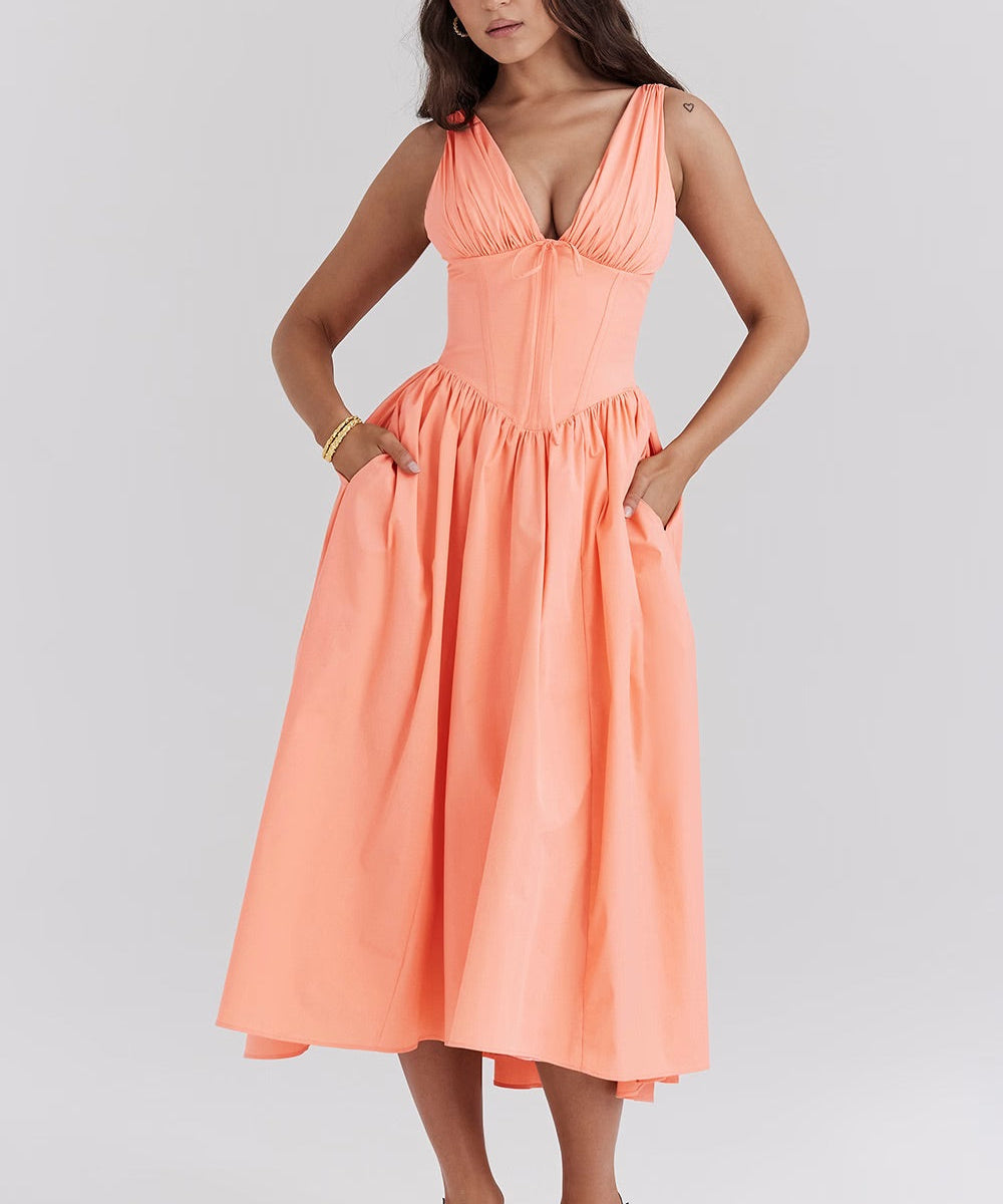 Vestido Midi de Romântica Floral