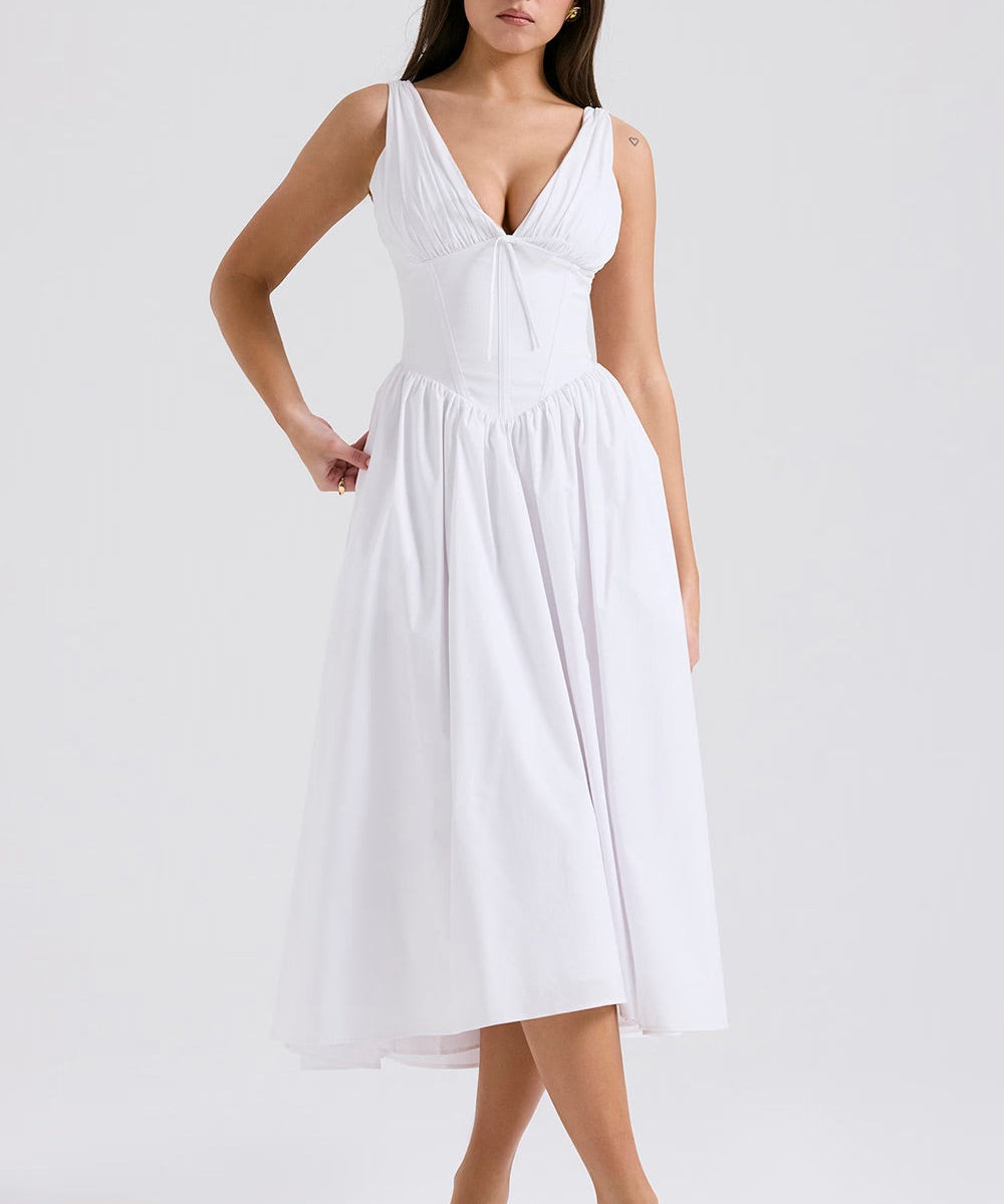 Vestido Midi de Romântica Floral