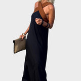 Vestido Elegante com Costas Descobertas e Decote Cruzado Moderno