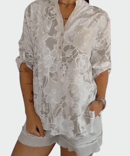 Johanne | Blusa de flores azul