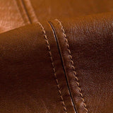 Jonas™ | Casaco de Couro Cor Caramelo