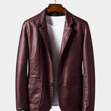 Jonas™ | Casaco de Couro Cor Caramelo