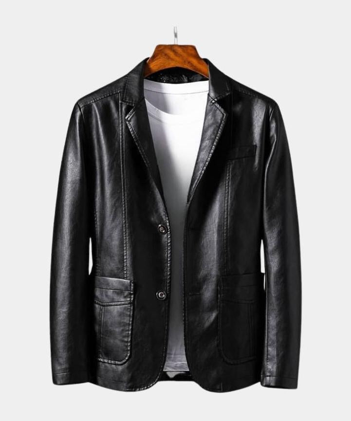 Jonas™ | Casaco de Couro Cor Caramelo