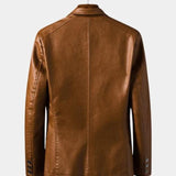 Jonas™ | Casaco de Couro Cor Caramelo