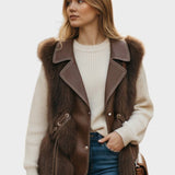 Katrine | Colete de pele elegante