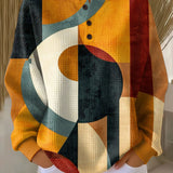 Lærke™ - Sweater de waffle com padrão geométrico