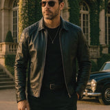 Luca™ | Casaco de Couro Cruzado