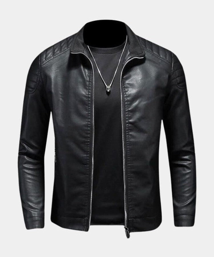 Luca™ | Casaco de Couro Cruzado