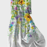 Vestido com Flores em Aquarela