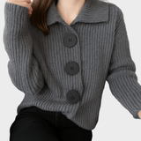 Malene | cardigan cinza carvão