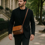 Martin™ | Mala de Ombro em Couro de Milão