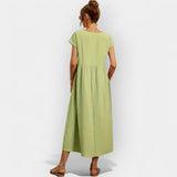 Vestido de Algodão Leve com Bolsos