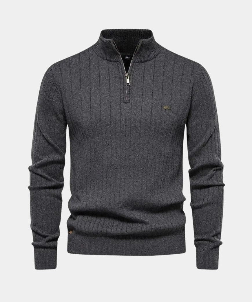 Mikkel™ | Sweater de Algodão com Meia-Zip