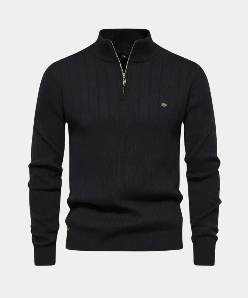 Mikkel™ | Sweater de Algodão com Meia-Zip